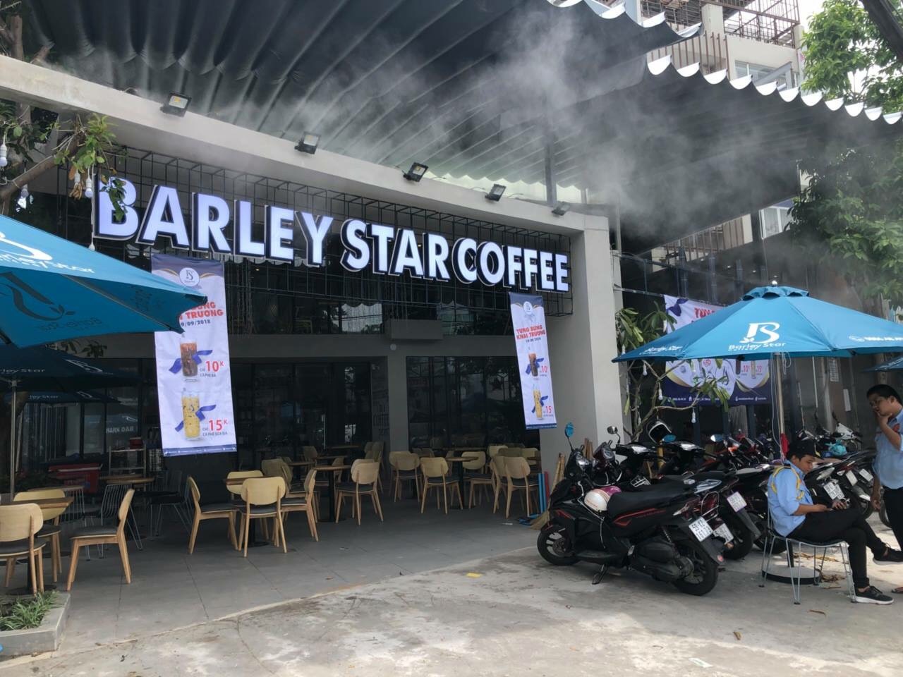 Lắp đặt hệ thống phun sương cho quán cafe